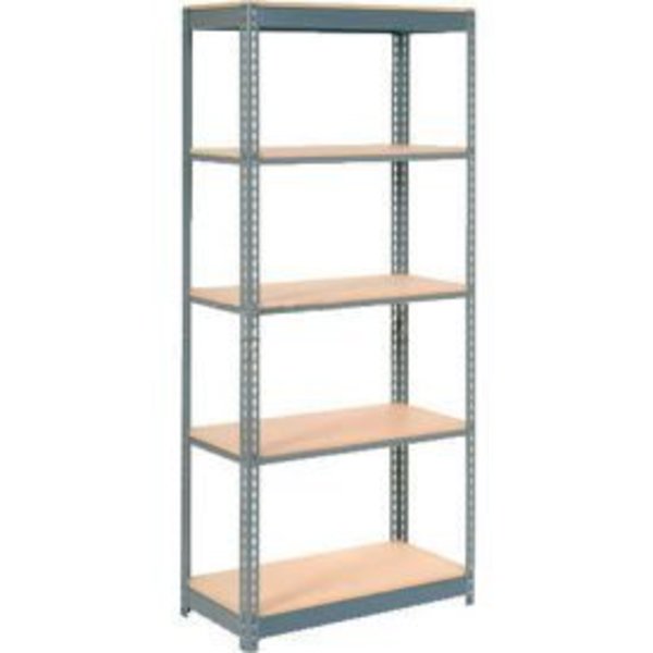 Global Equipment Heavy Duty Shelving 48"W x 18"D x 60"H With 5 Shelves - Wood Deck - Gray 255428